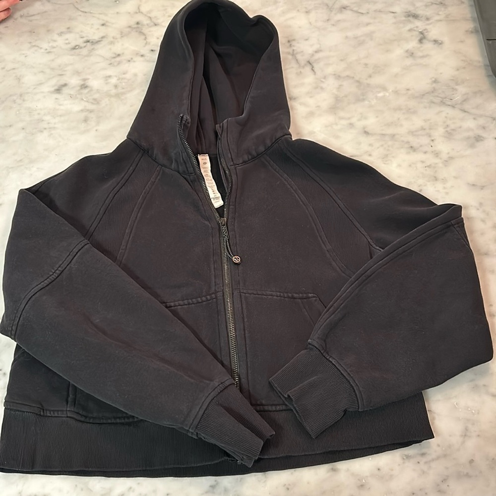 Lululemon Scuba Oversized Full Zip Hoodie, Sz XS/S, Black, EUC